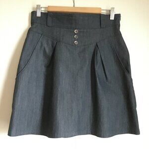 Birds Of North America Denim Skirt With Pockets Size Large Made in Canada Y2K